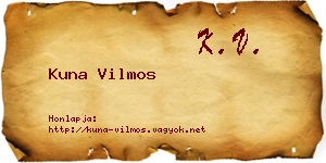 Kuna Vilmos névjegykártya